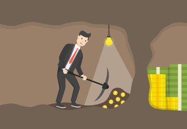 işadamı kazma vektör illüstrasyon