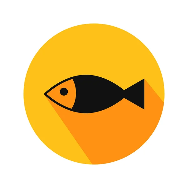 Fish Vector Icon Web Mobile Application Flat Design Style Orange — Stock Vector