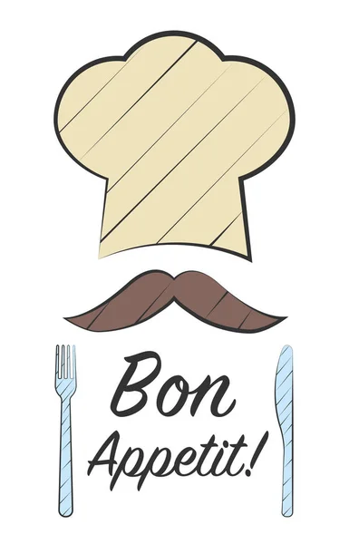 Ilustración Vectorial Tarjeta Bon Appetit — Vector de stock