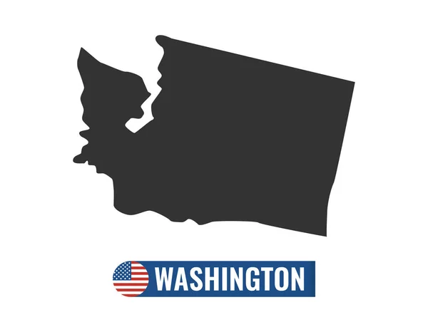 Χάρτης Ουάσινγκτον Απομονώνονται Λευκό Φόντο Σιλουέτα Στην Πολιτεία Της Ουάσιγκτον — Διανυσματικό Αρχείο