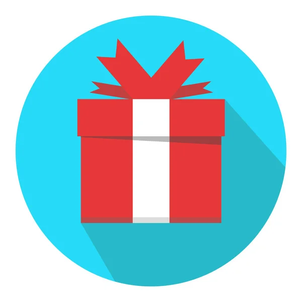 Red Present Bow Holiday Birthday Gift Box Vector Icon Blue — Stock Vector