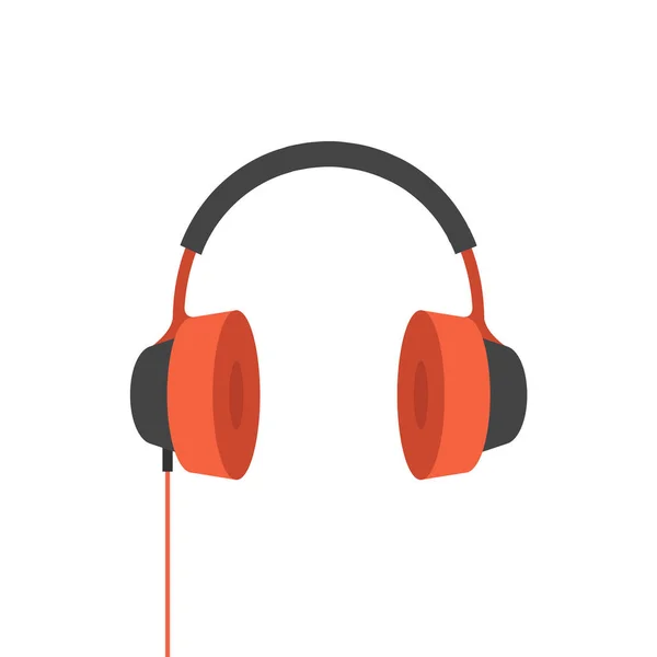 Auriculares Estilo Plano Ilustración Vectorial — Vector de stock