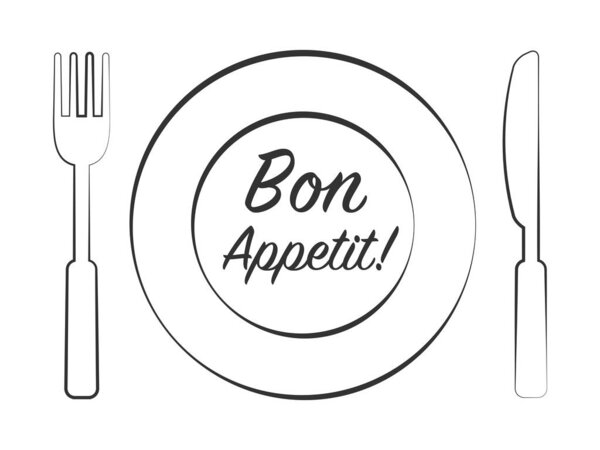 Vector illustration of bon appetit card
