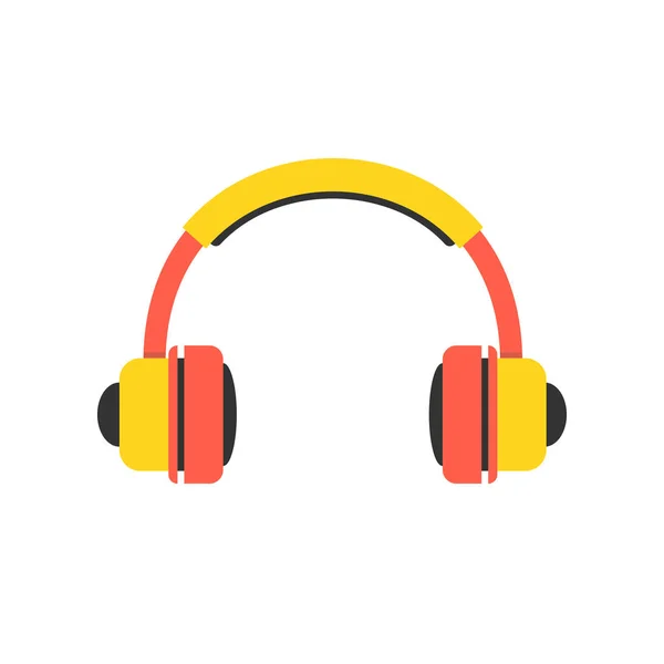 Auriculares Estilo Plano Ilustración Vectorial — Vector de stock