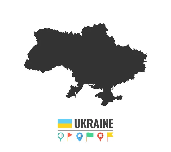 Hohe Detaillierte Vektorkarte Der Ukraine Flache Vektordarstellung Über Weißem Hintergrund — Stockvektor