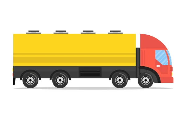 Illustration Vectorielle Camion Citerne Style Dessin Animé Plat — Image vectorielle