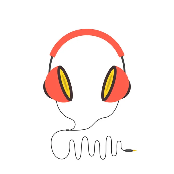 Auriculares Estilo Plano Ilustración Vectorial — Vector de stock