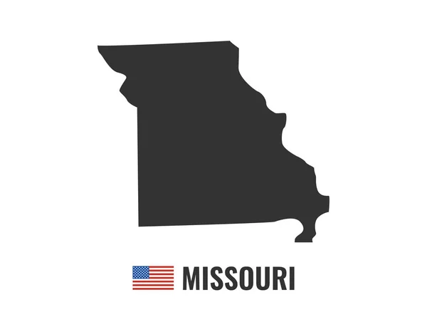 Missouri Megjelenítése Elszigetelt Fehér Háttér Sziluettje Missouri Usa Állam Amerikai — Stock Vector
