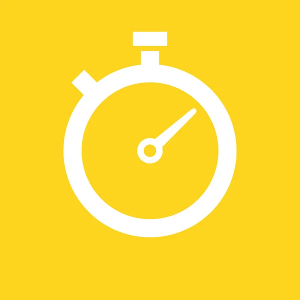 Ilustración Vectorial Stopwatch Icono Simple Sobre Fondo Amarillo — Vector de stock