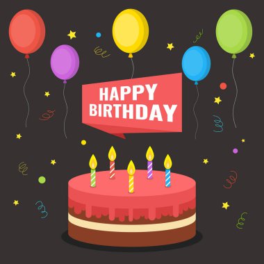 Doğum günü kartının vektör çizimi 