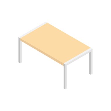 Ahşap izometrik masa vektör çizim. 