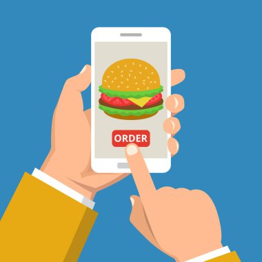 sipariş fast food kavramıvektör illüstrasyon