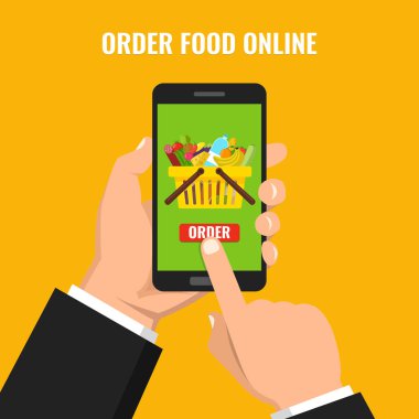 sipariş gıda online kavramı vektör illüstrasyon