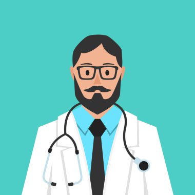 erkek doktor avatar vektör illüstrasyon