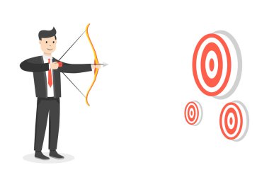 iş işadamı ve hedefleme kavramı vektör Illustration