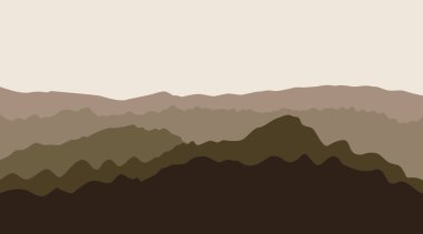 Dağlar manzara. Vektör arka plan.