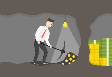 işadamı kazma vektör illüstrasyon