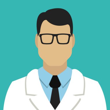 erkek doktor avatar vektör illüstrasyon