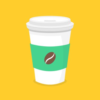 tek kullanımlık bir fincan kahve vektör illüstrasyon. Kahve kavramı gitmek için. 