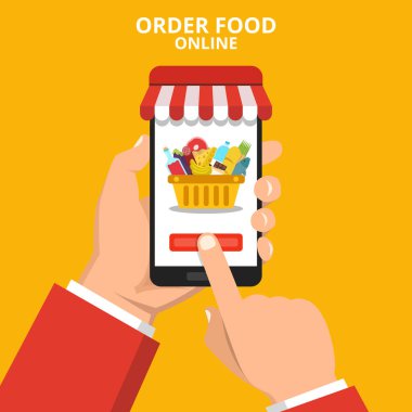 sipariş gıda online kavramı vektör illüstrasyon