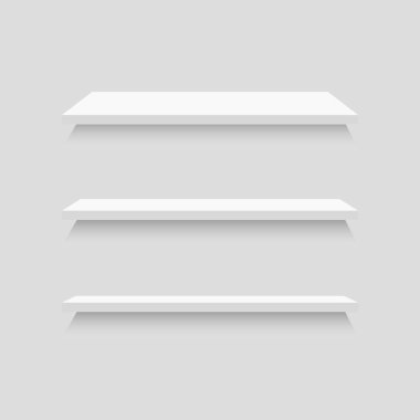 beyaz rafların vektör illüstrasyonu