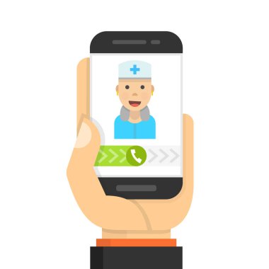 cep telefonu ile doktora çağrı vektör Illustration