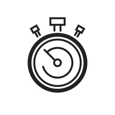 Basit kronometre simgesi beyaz arka plan üzerinde vektör çizim