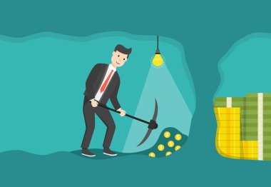 işadamı kazma vektör illüstrasyon