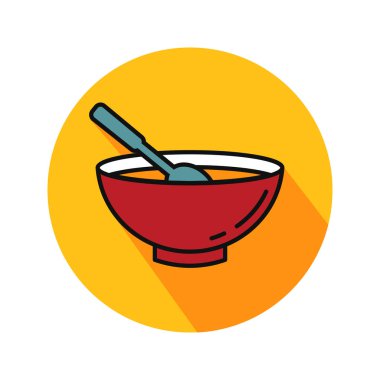 bir kapta çorba vektör illüstrasyon