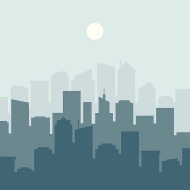 Şehir siluetinin vektör illüstrasyonu