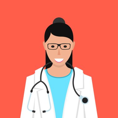 kadın doktor avatar vektör illüstrasyon