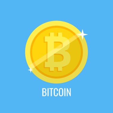altın bitcion sikke logosu vektör illüstrasyon