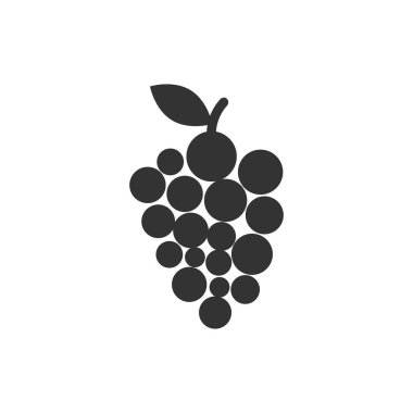 Siyah üzüm simgesi. Vektör Illustration. Düz tasarım. 