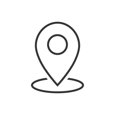 Harita işaretçi simgesi. GPS konumu sembolü. Düz tasarım stili. Vektör çizim