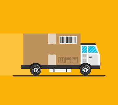 Teslimat kamyonunun vektör çizimi