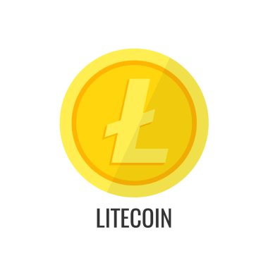 altın litecoin sikke logosu vektör illüstrasyon