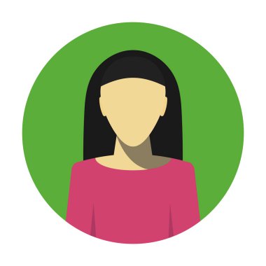 esmer kadın avatar simge vektör çizim