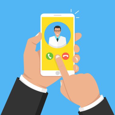 cep telefonu ile doktora çağrı vektör Illustration