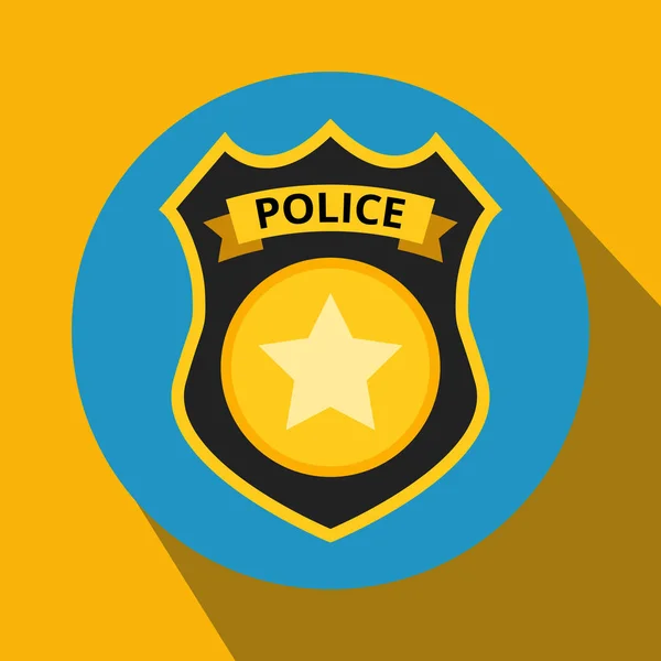 Векторна Ілюстрація Поліцейського Значка Жовтому Тлі — стоковий вектор
