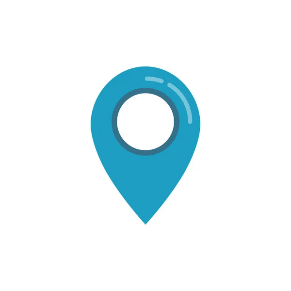 Icono Puntero Mapa Azul Símbolo Ubicación Gps Estilo Diseño Plano — Vector de stock