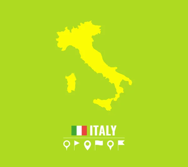 High Detailed Vector Map Italy Flat Vector Illustration Green Background — Stock Vector