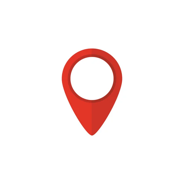Rouge Icône Pointeur Carte Symbole Localisation Gps Style Design Plat — Image vectorielle