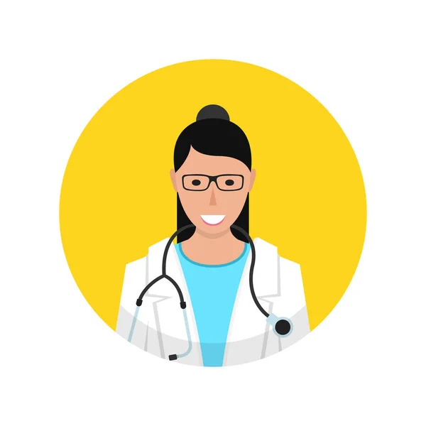 Vektor Illustration Kvinnlig Doktor Avatar — Stock vektor