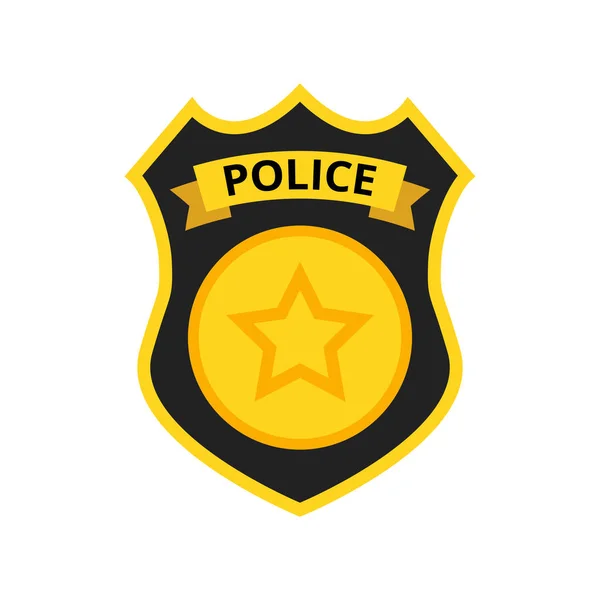 Ilustración Vectorial Insignia Policial Sobre Fondo Blanco — Vector de stock