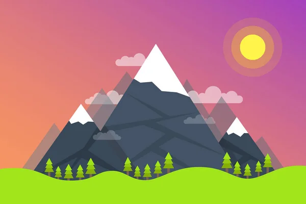 Ilustración Vectorial Del Paisaje Natural — Vector de stock