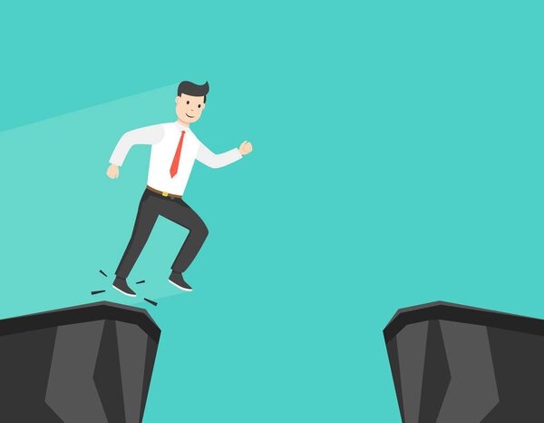 vector illustration of businessman jumping