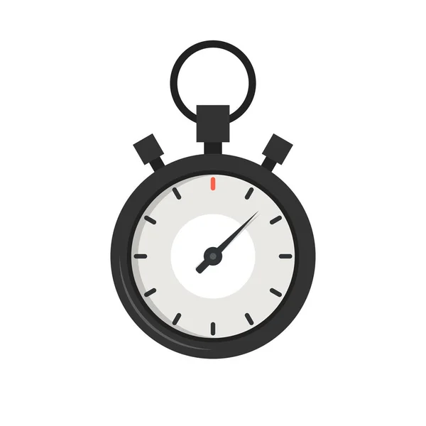 Vectorillustratie Voor Zwarte Stopwatch Witte Achtergrond — Stockvector