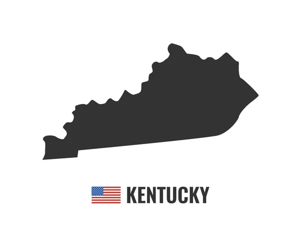 Kentucky Térkép Elszigetelt Fehér Háttér Sziluettje Kentucky Usa Állam Amerikai — Stock Vector