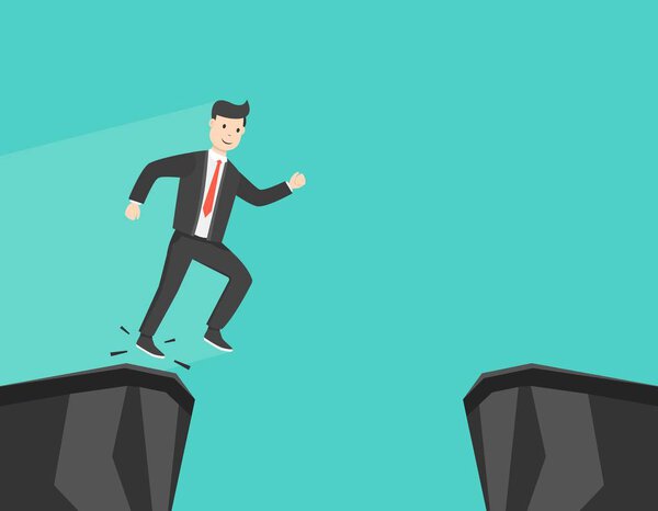 vector illustration of businessman jumping