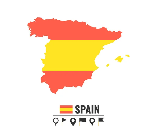 Carte Vectorielle Détaillée Espagne Illustration Vectorielle Plate Sur Fond Blanc — Image vectorielle